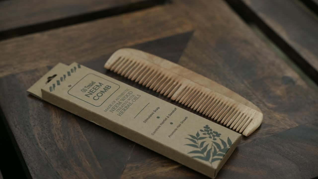 EcoDrops Oil Treated Neem Comb – Regular — view 4